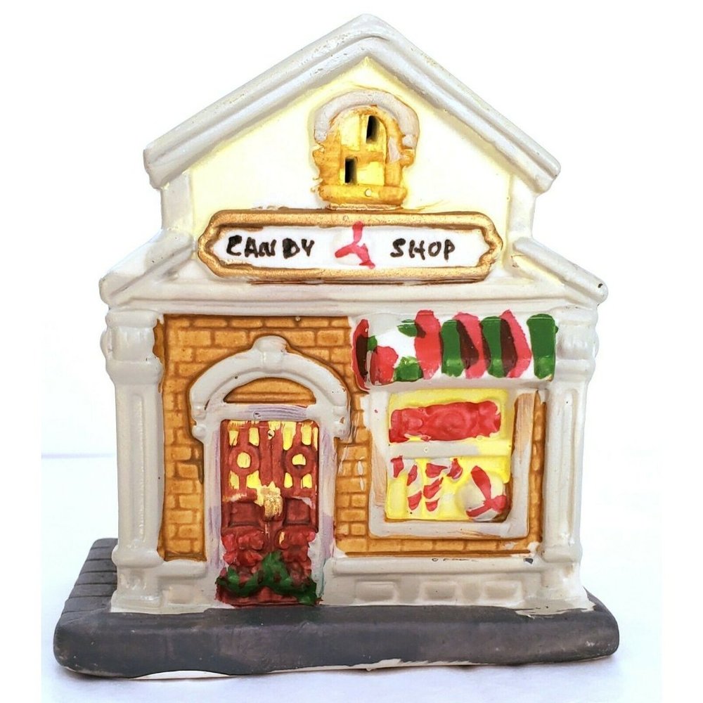 CANDY SHOP small Christmas Village Building Cobblestone Corner Windham Hts 4"hi